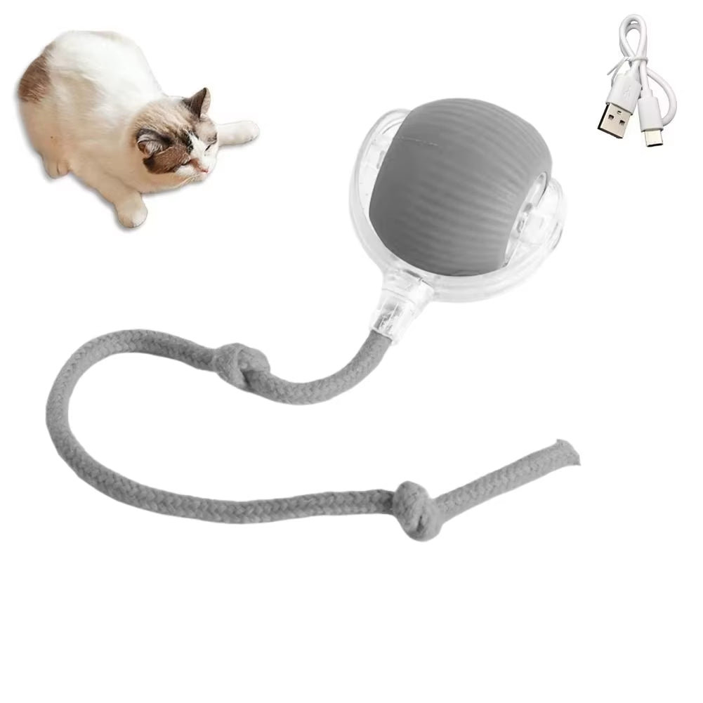 Smart Rolling Cat Toy with Faux Tail